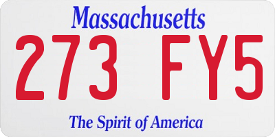 MA license plate 273FY5
