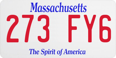 MA license plate 273FY6