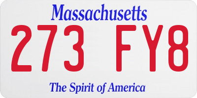 MA license plate 273FY8