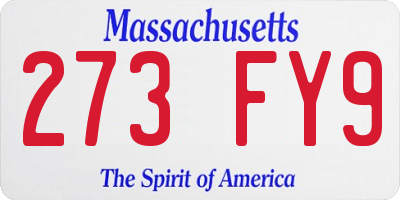 MA license plate 273FY9