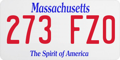 MA license plate 273FZ0