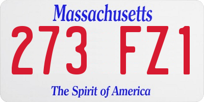 MA license plate 273FZ1