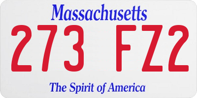 MA license plate 273FZ2