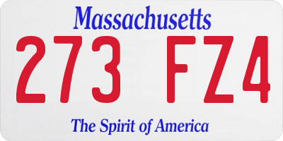 MA license plate 273FZ4