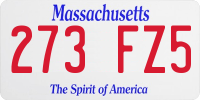 MA license plate 273FZ5