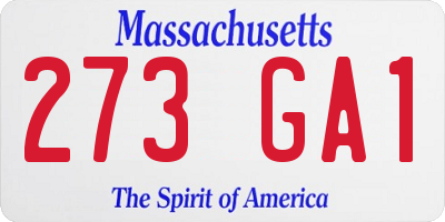 MA license plate 273GA1
