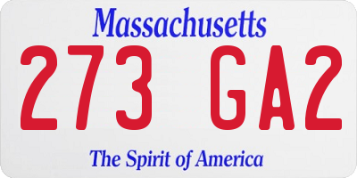 MA license plate 273GA2