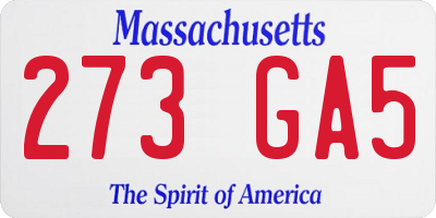 MA license plate 273GA5