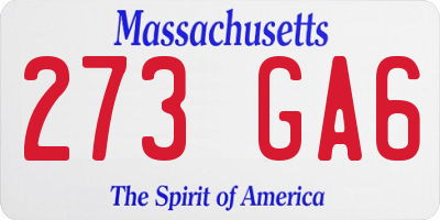MA license plate 273GA6