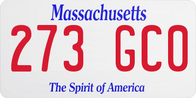 MA license plate 273GC0