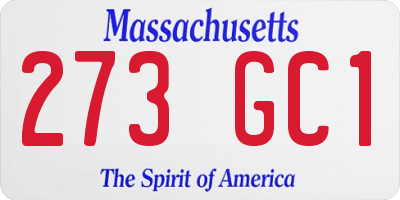 MA license plate 273GC1