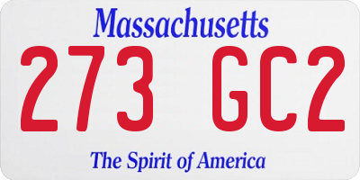 MA license plate 273GC2