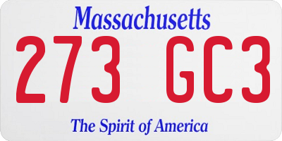 MA license plate 273GC3