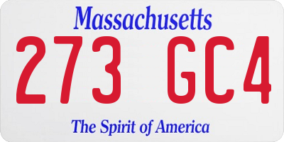 MA license plate 273GC4