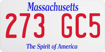 MA license plate 273GC5