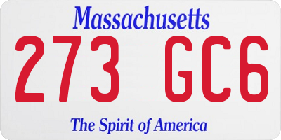 MA license plate 273GC6