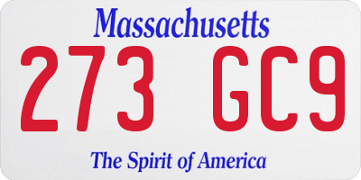 MA license plate 273GC9