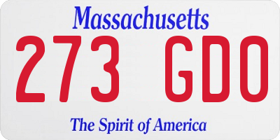 MA license plate 273GD0