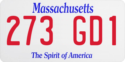 MA license plate 273GD1