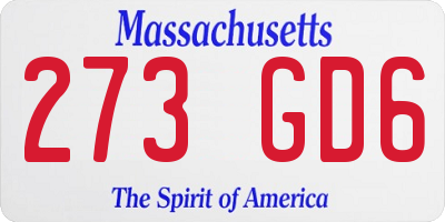 MA license plate 273GD6