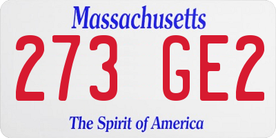 MA license plate 273GE2