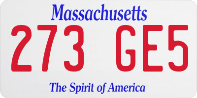 MA license plate 273GE5
