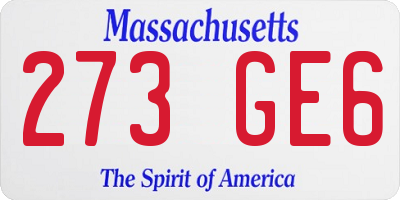 MA license plate 273GE6