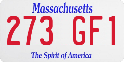 MA license plate 273GF1