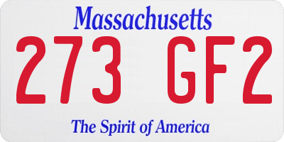 MA license plate 273GF2