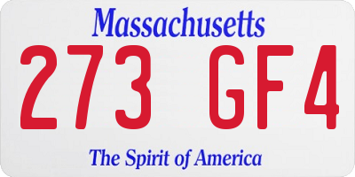 MA license plate 273GF4