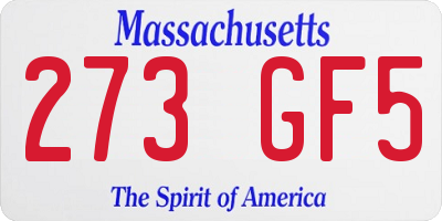 MA license plate 273GF5