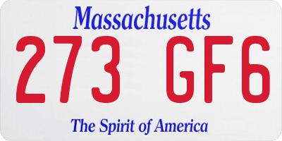 MA license plate 273GF6