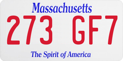 MA license plate 273GF7