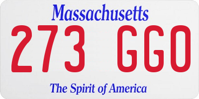 MA license plate 273GG0