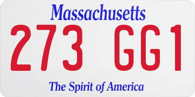 MA license plate 273GG1