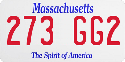 MA license plate 273GG2