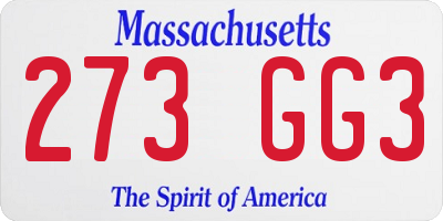 MA license plate 273GG3