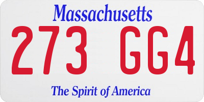 MA license plate 273GG4