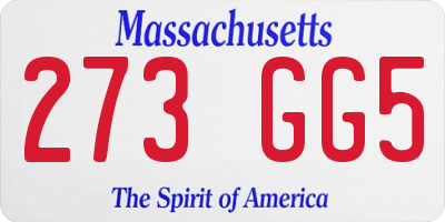 MA license plate 273GG5