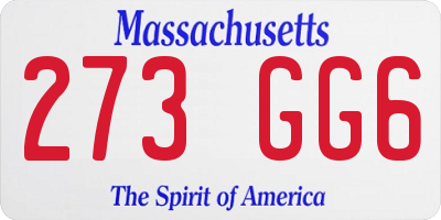 MA license plate 273GG6