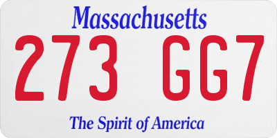 MA license plate 273GG7