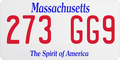 MA license plate 273GG9