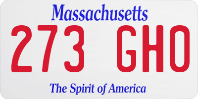 MA license plate 273GH0