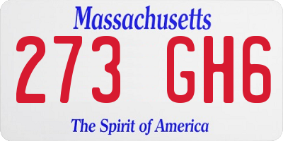 MA license plate 273GH6