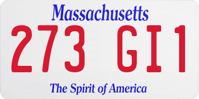 MA license plate 273GI1