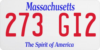 MA license plate 273GI2