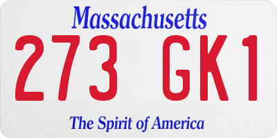 MA license plate 273GK1