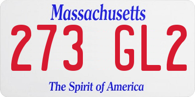 MA license plate 273GL2