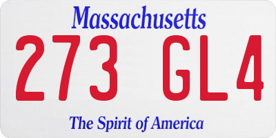 MA license plate 273GL4