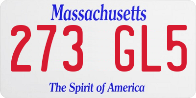 MA license plate 273GL5